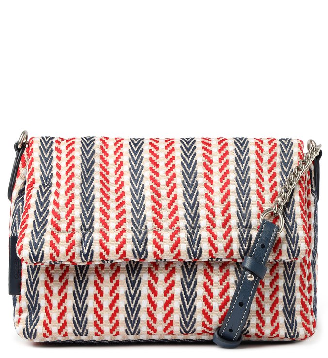 Bolsa Tiracolo Estampa Étnica Vermelho e Azul Olívia
