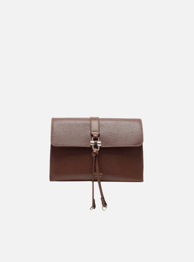 Bolsa Tiracolo Marrom Pequena Detalhe Tiras Metal