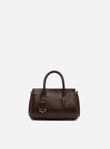 Arezzo — Bolsa Tote Marrom Couro Pequena Metais