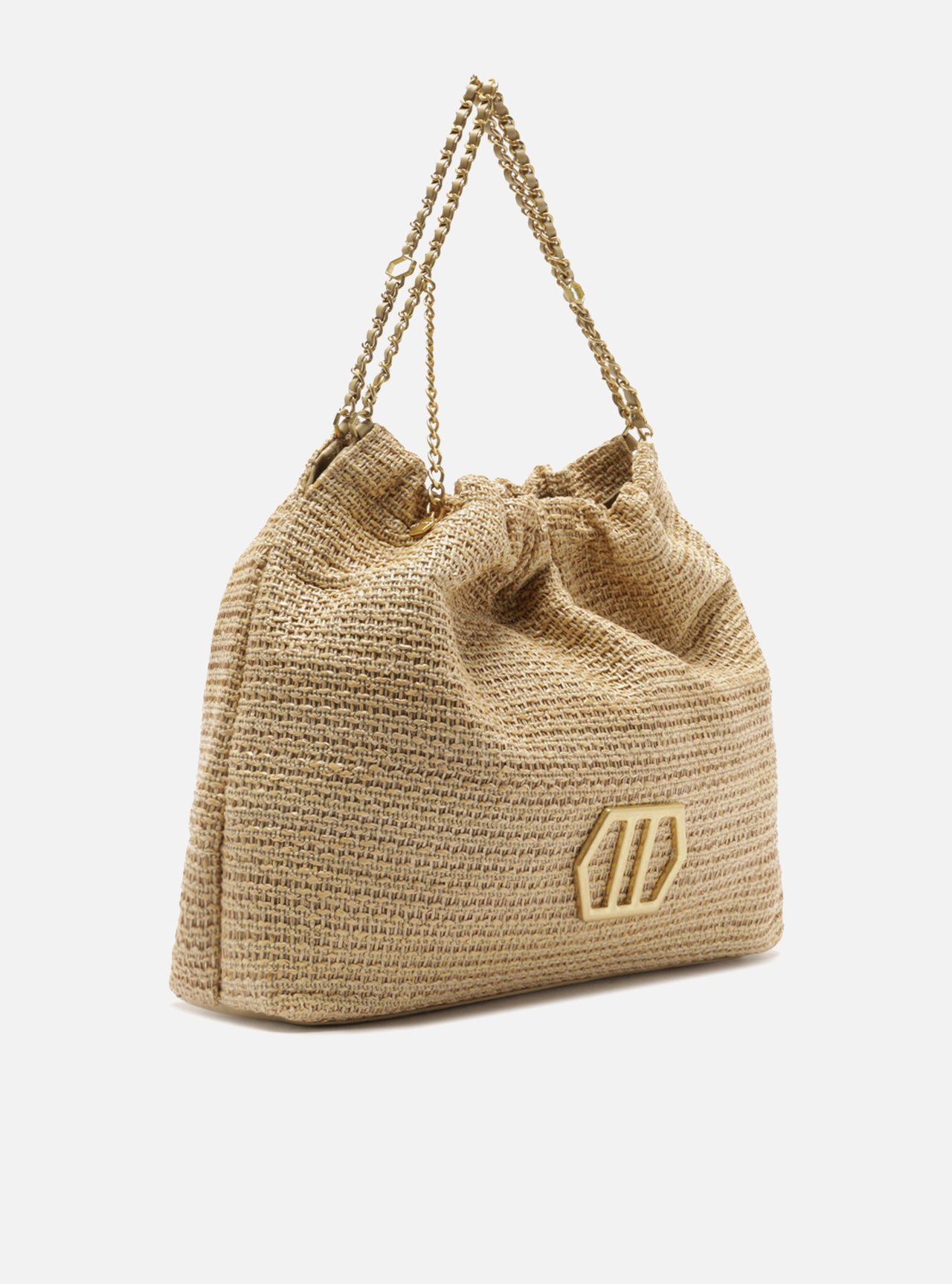 Bolsa Hobo Bege Palha Esther Grande — foto 5