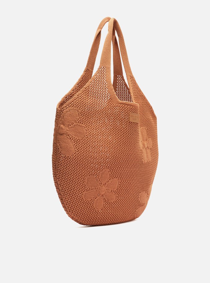 Bolsa Shopping Marrom Crochê Mayra Glam Grande