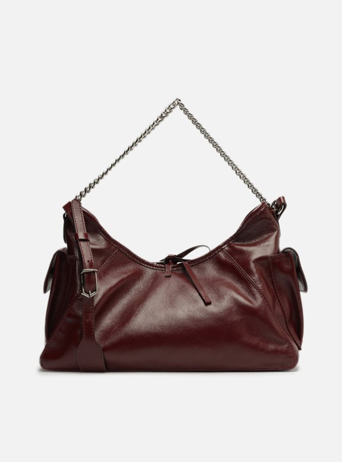 Bolsa Tiracolo Vermelha Couro Pequena Laço