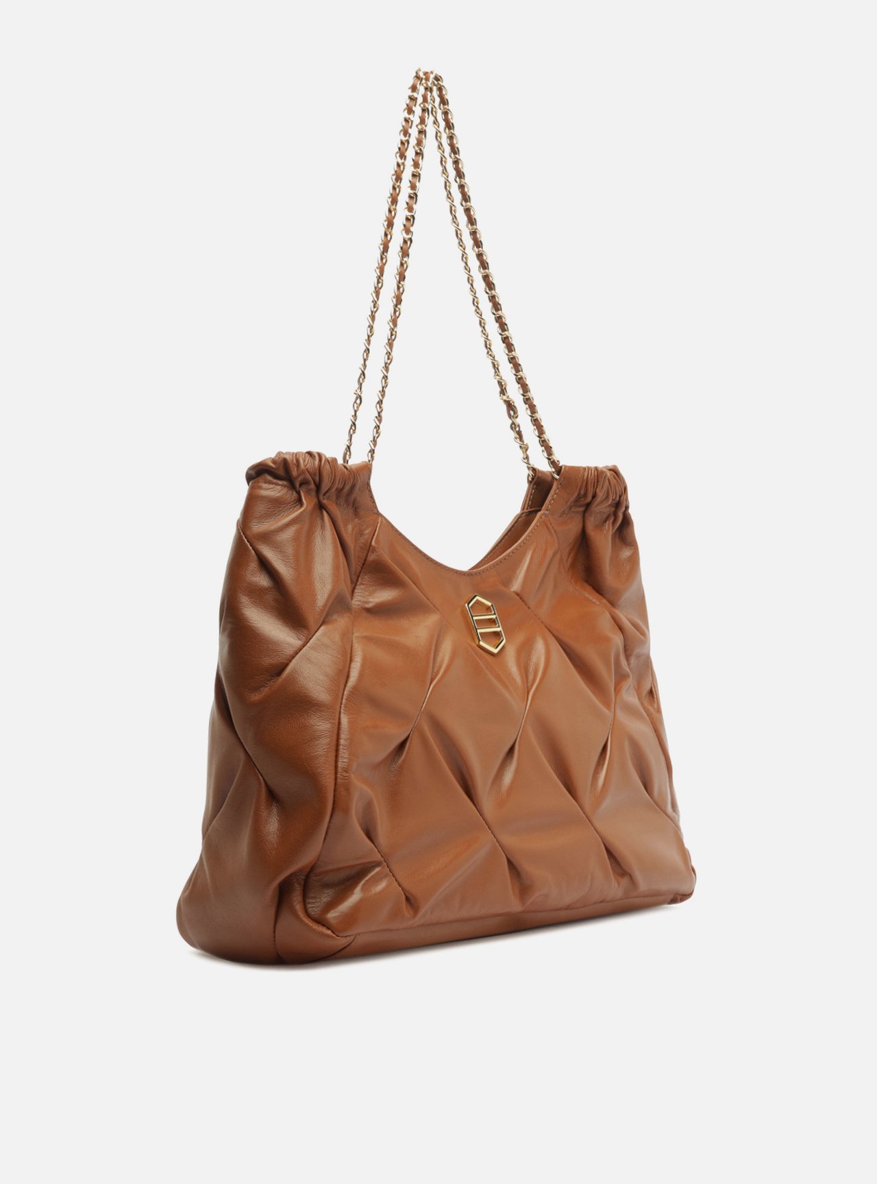 Bolsa Shopping Marrom Couro Grande Frisos — foto 5