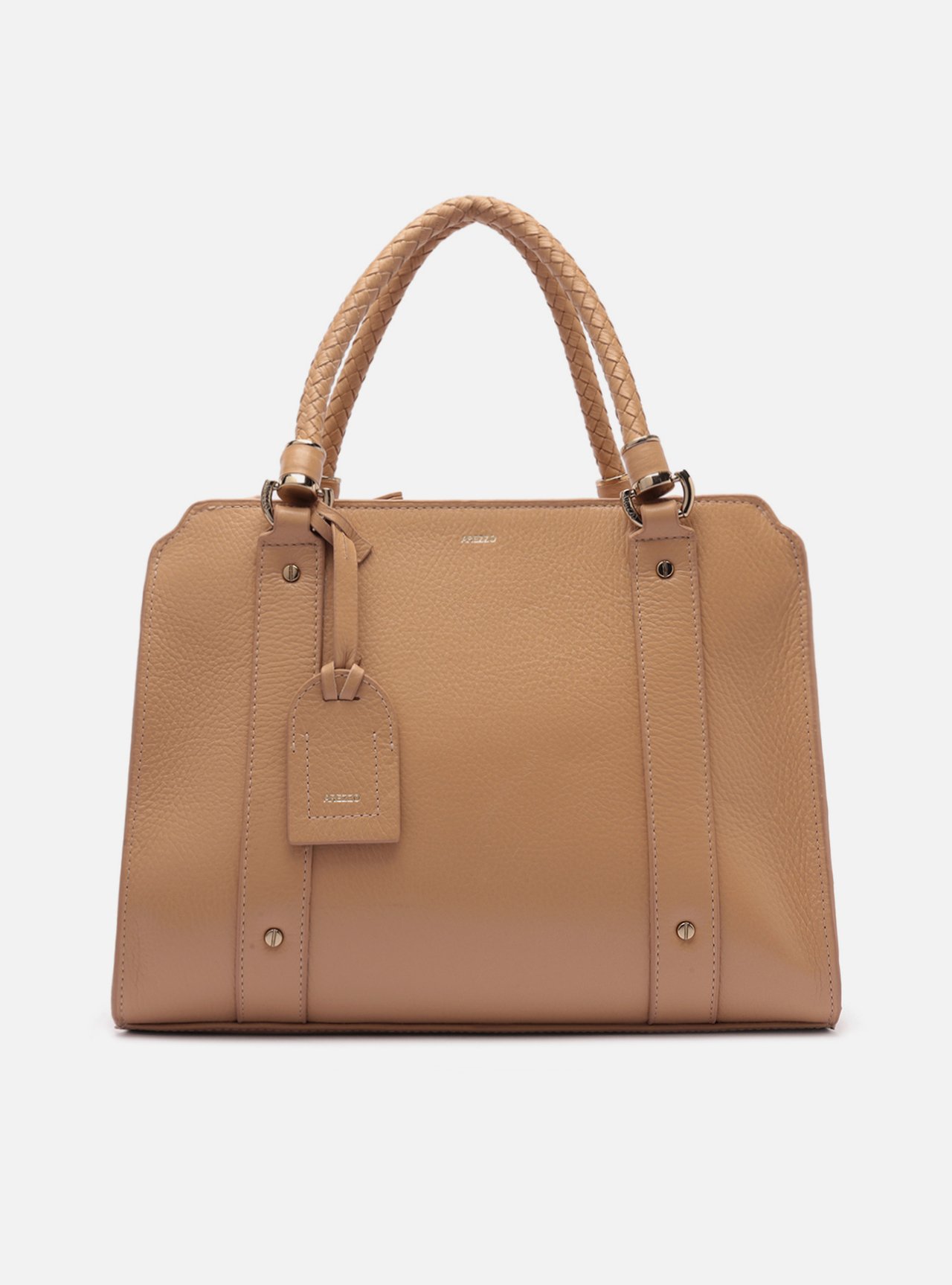 Bolsa Tote Bege Couro Piazza Grande — foto 1