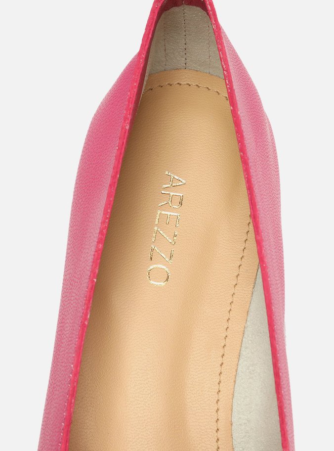 Mocassim Rosa Couro Bico Quadrado Costuras