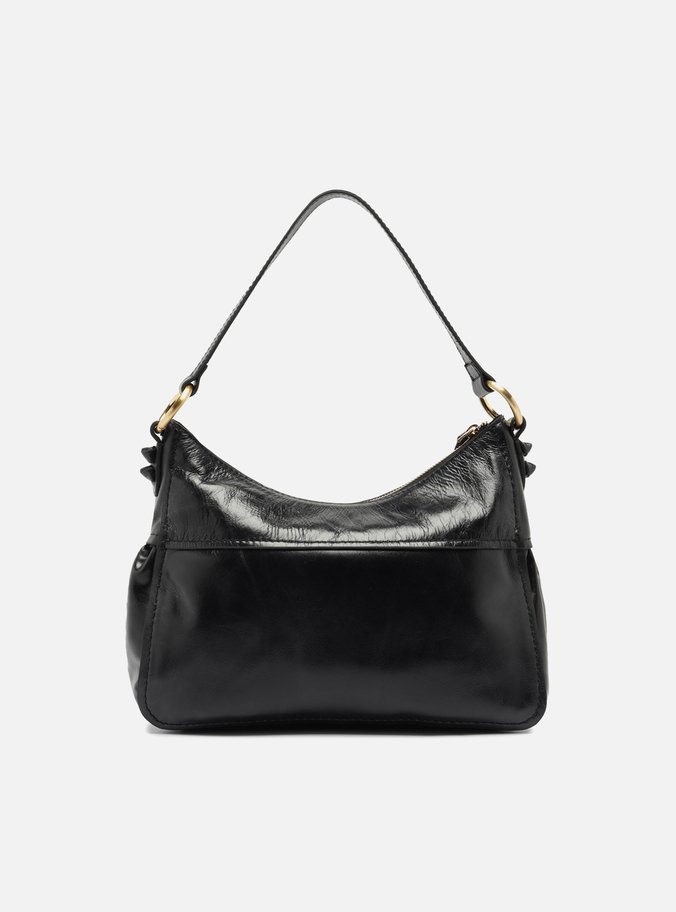 Bolsa Tiracolo Preta Couro Estonado Média Bolso