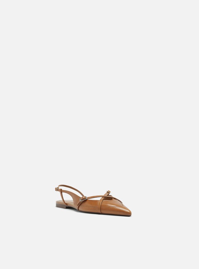 Sapatilha Caramelo Couro Slingback New Amélia