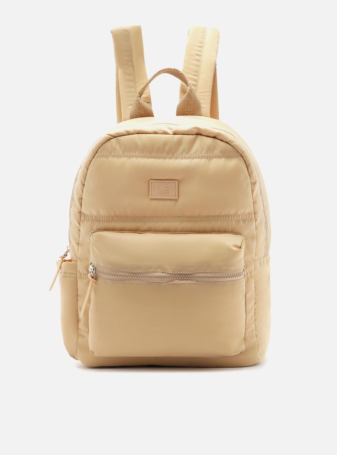 Mochila Bege Nylon Grande Sporty