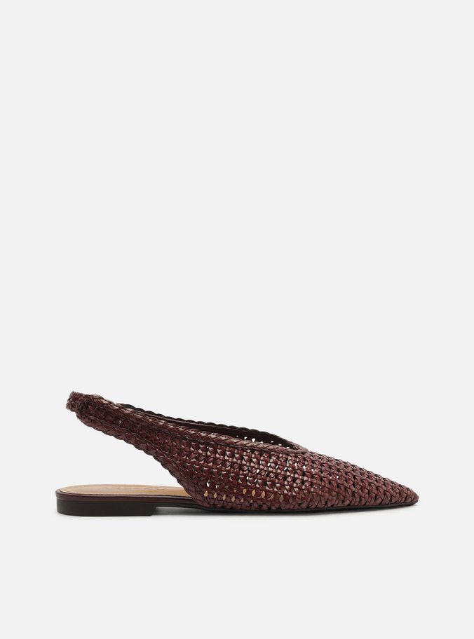 Sapatilha Bordô Tressê Bico Fino Slingback Iris
