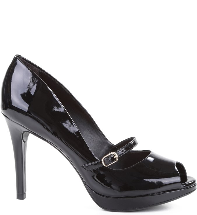 Peep-toe Verniz Fivelinha Preto