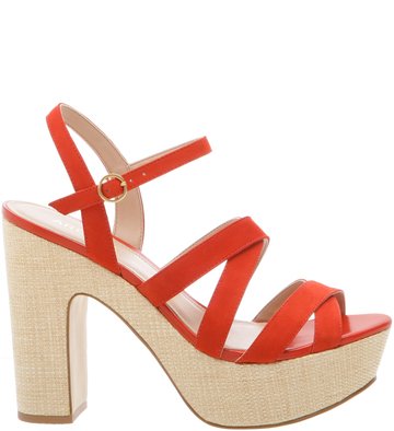 Plataforma Palha Nobuck Hibisco