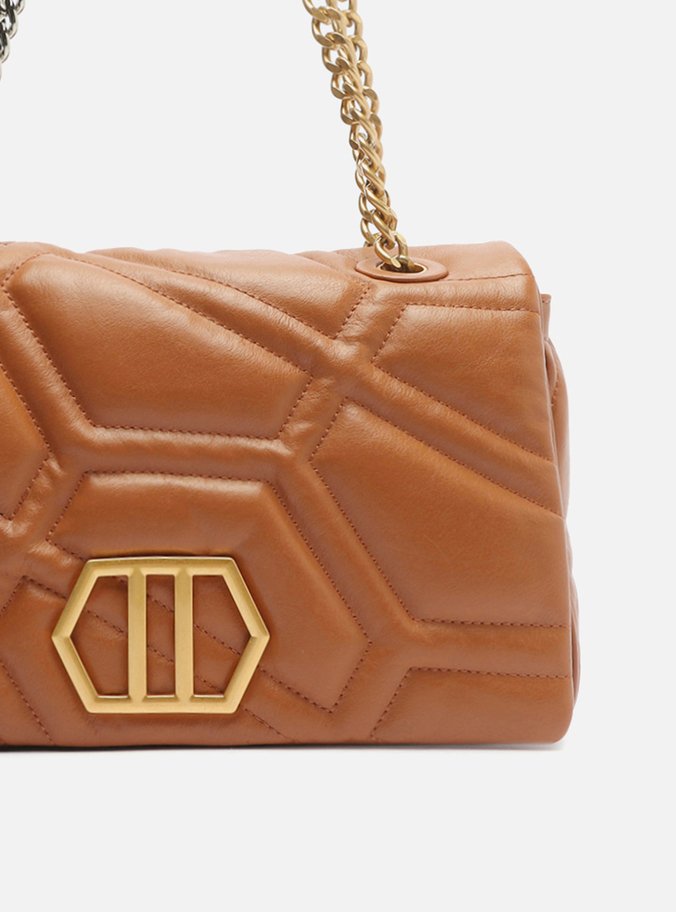 Bolsa Tiracolo Marrom Couro Emma Média Longa
