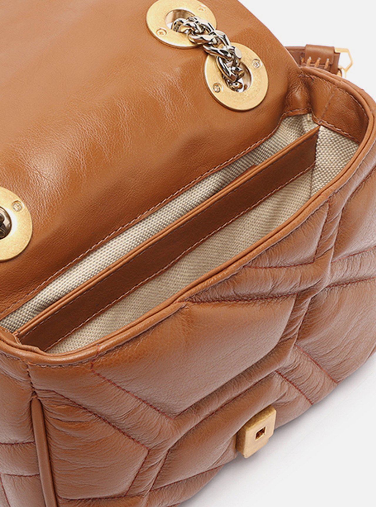 Bolsa Tiracolo Marrom Couro Emma Média — foto 4