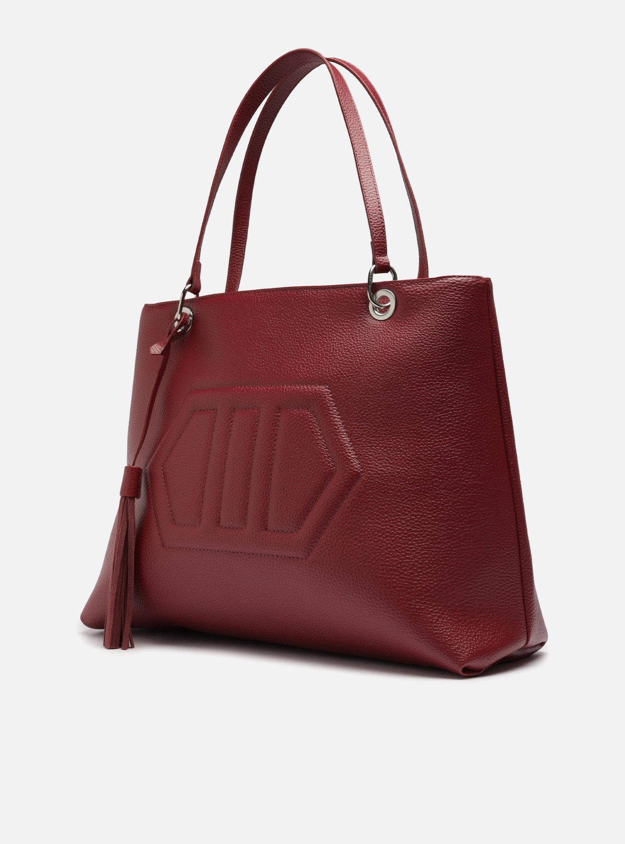 Bolsa Shopping Bordô Média Franja — foto 2