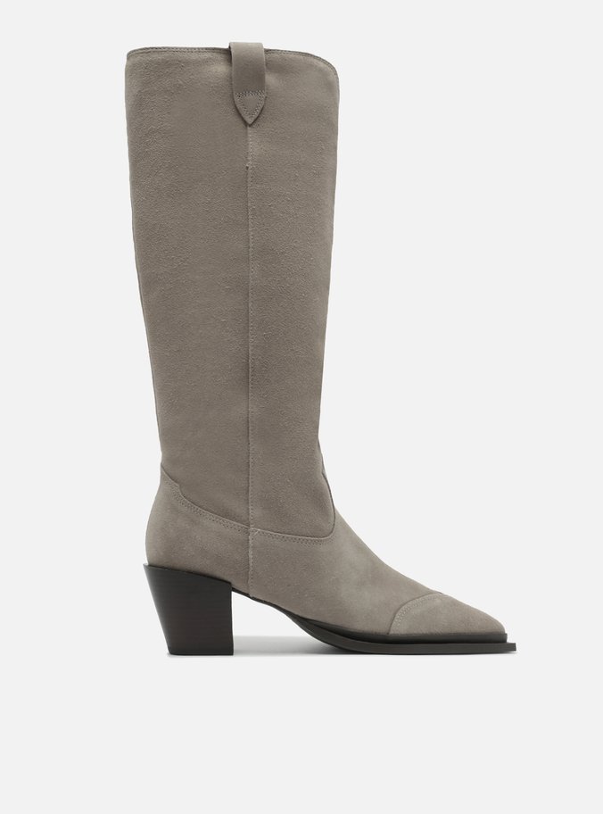 Bota Cinza Acamurçada Cano Longo Western