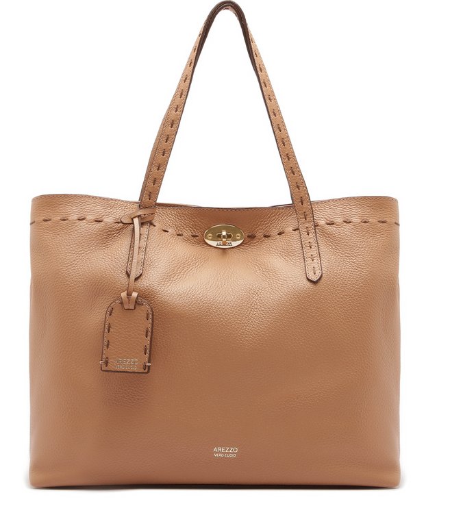 Bolsa Shopping Couro Grande Soft Avelã