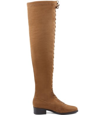 Bota Amarrações Longa Caramelo