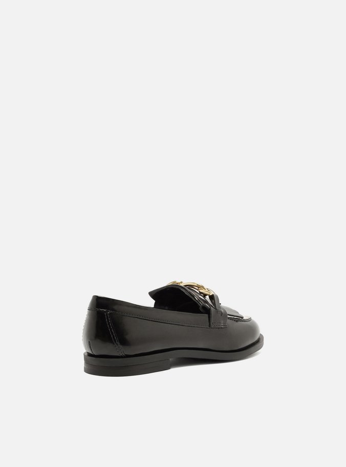 Mocassim Preto Bridão Bico Redondo