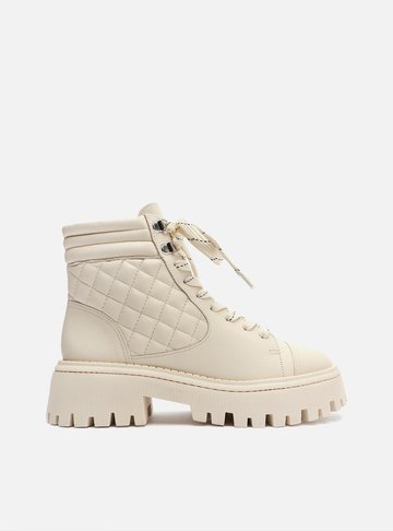 Coturno Off-White Couro Tratorado Matelassê
