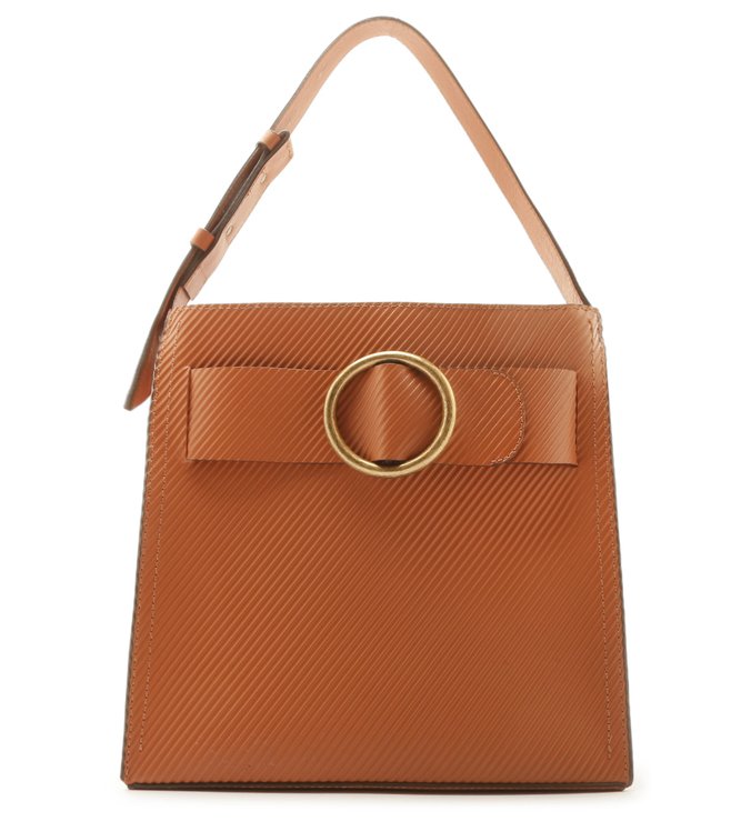 Bolsa Hobo Couro Allegra Stripes Média Argila Real