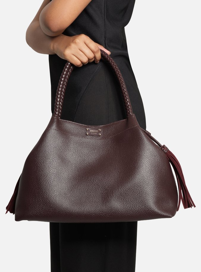 Bolsa Tote Vermelha Grande Tressê
