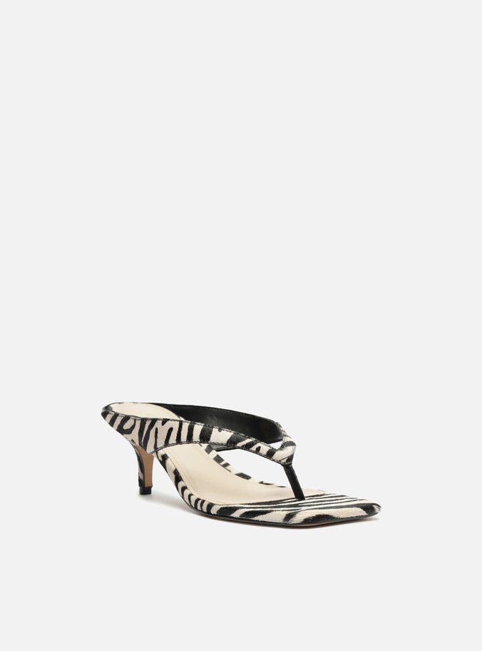 Tamanco Animal Print Salto Médio Thong