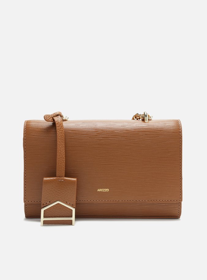 Bolsa Tiracolo Marrom Couro Abraccio Pequena