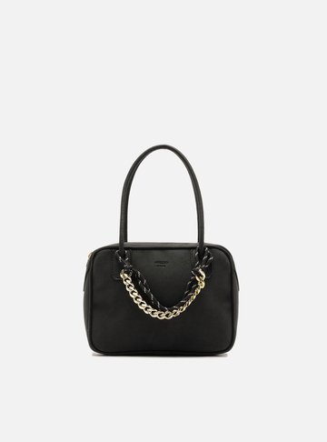 Bolsa Tiracolo Preta Nobuck Pequena Cordão | Arezzo
