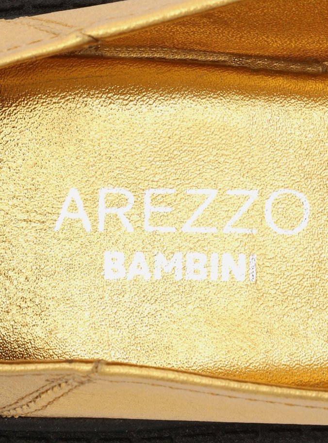 Mocassim Infantil Dourado Tratorado Bridão Bambini