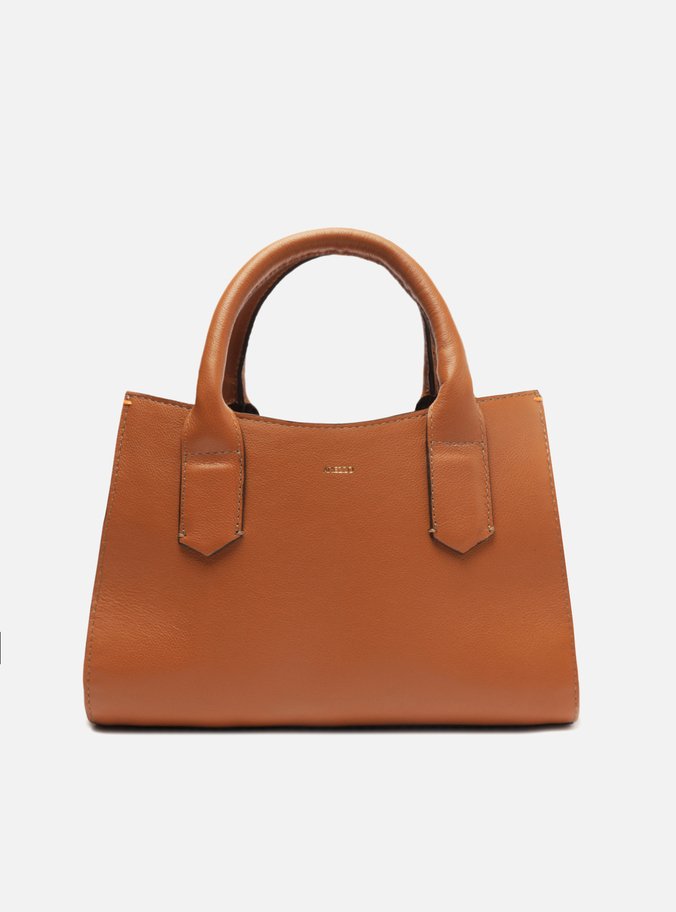 Bolsa Tote Marrom Couro Média Básica