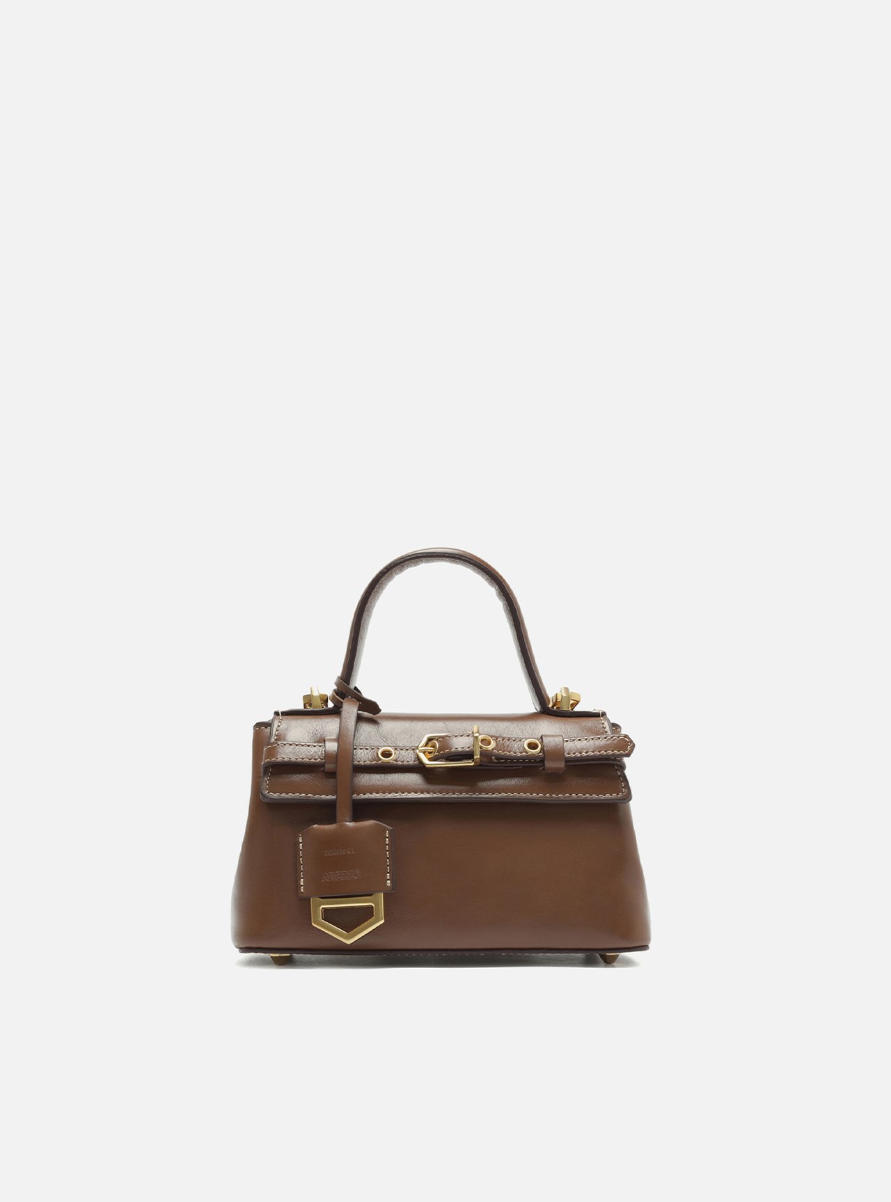 Tiracolo Marrom Couro Pequena Bag Charm Victória
