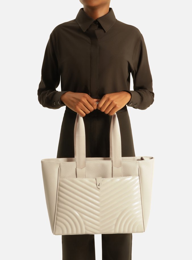 Bolsa Shopping Branca Matelassê Grande
