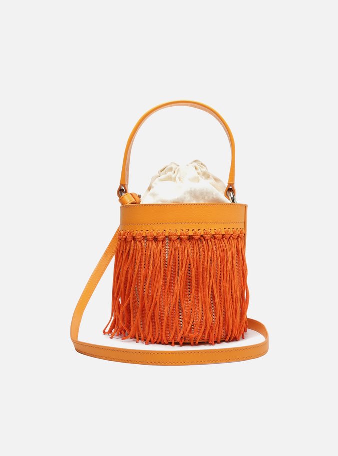 Bolsa Bucket Laranja Franjas Luci Média
