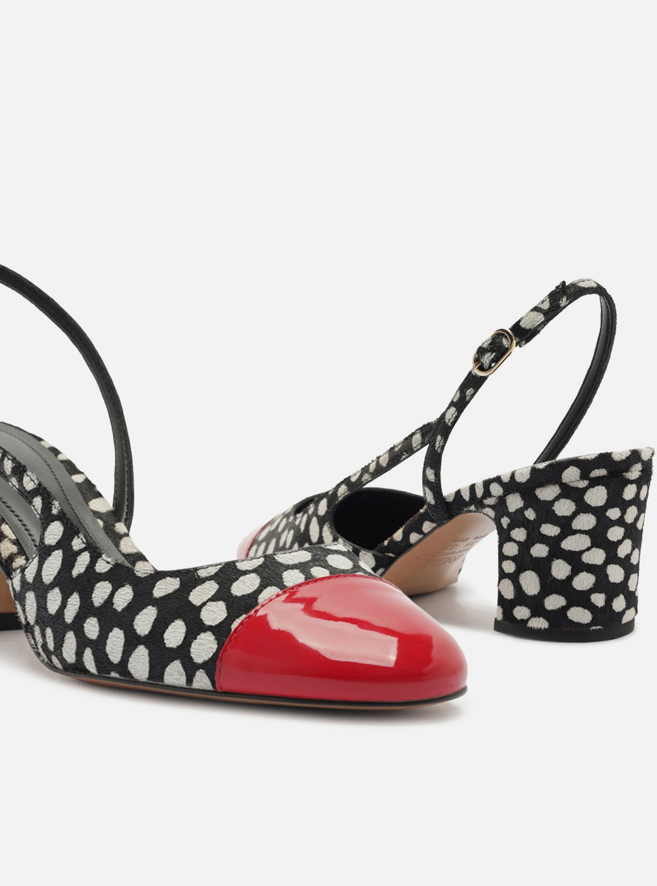 Scarpin Multicolorido Salto Bloco Pelo Slingback — foto 4