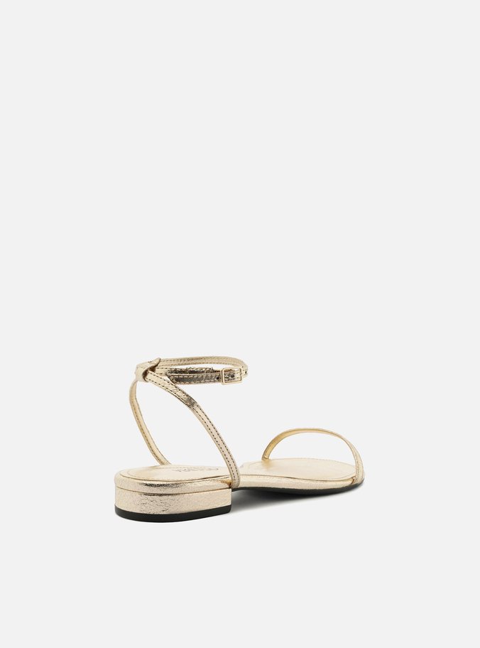 Sandália Rasteira Dourada Slim Minimalista