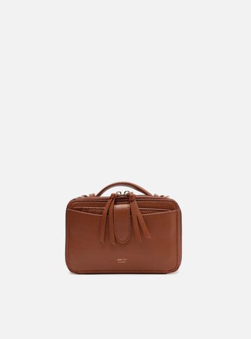 Bolsa Tiracolo Marrom Pequena Bolso Duplo