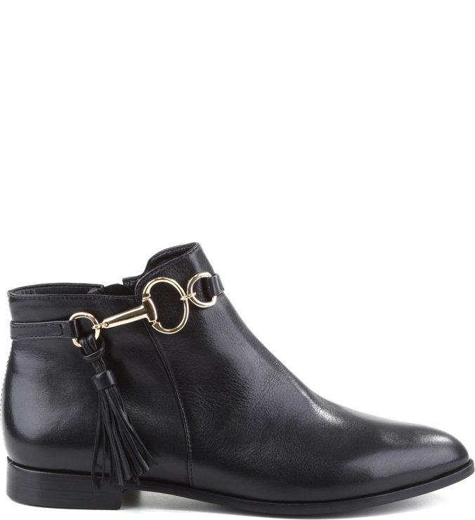 Bota Couro Cano Curto Barbicachos Fivela Preta