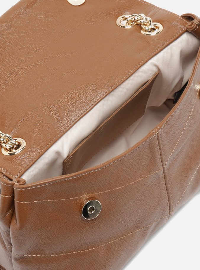 Bolsa Tiracolo Marrom Couro Pequena Barbicacho