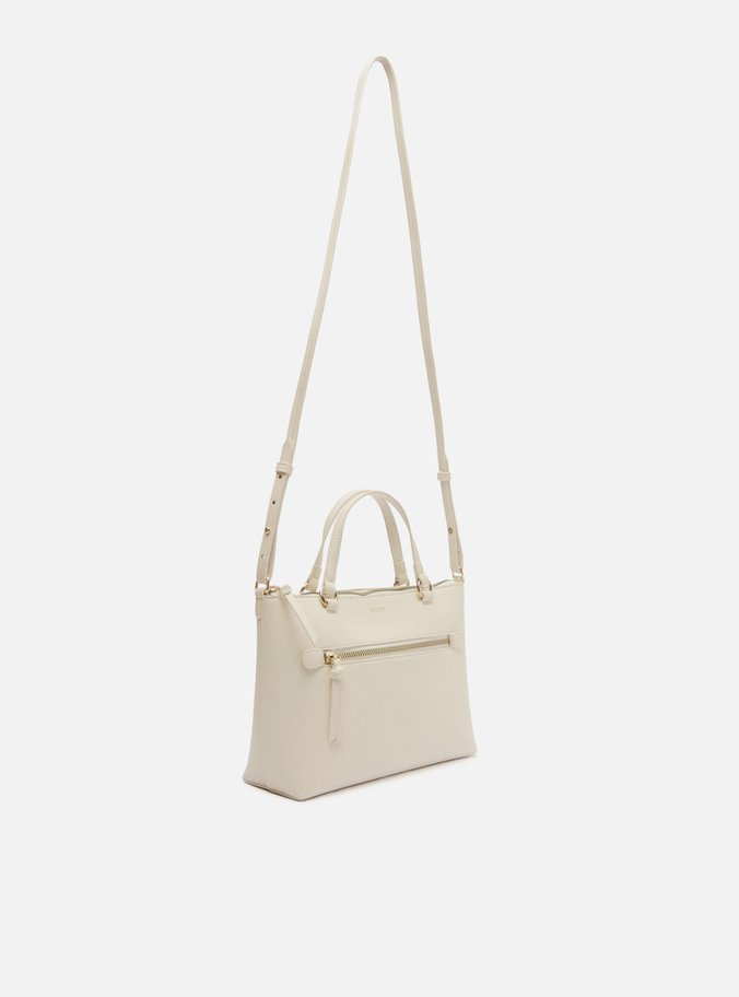 Bolsa Tote Branca Média Bolso Frontal Zíper