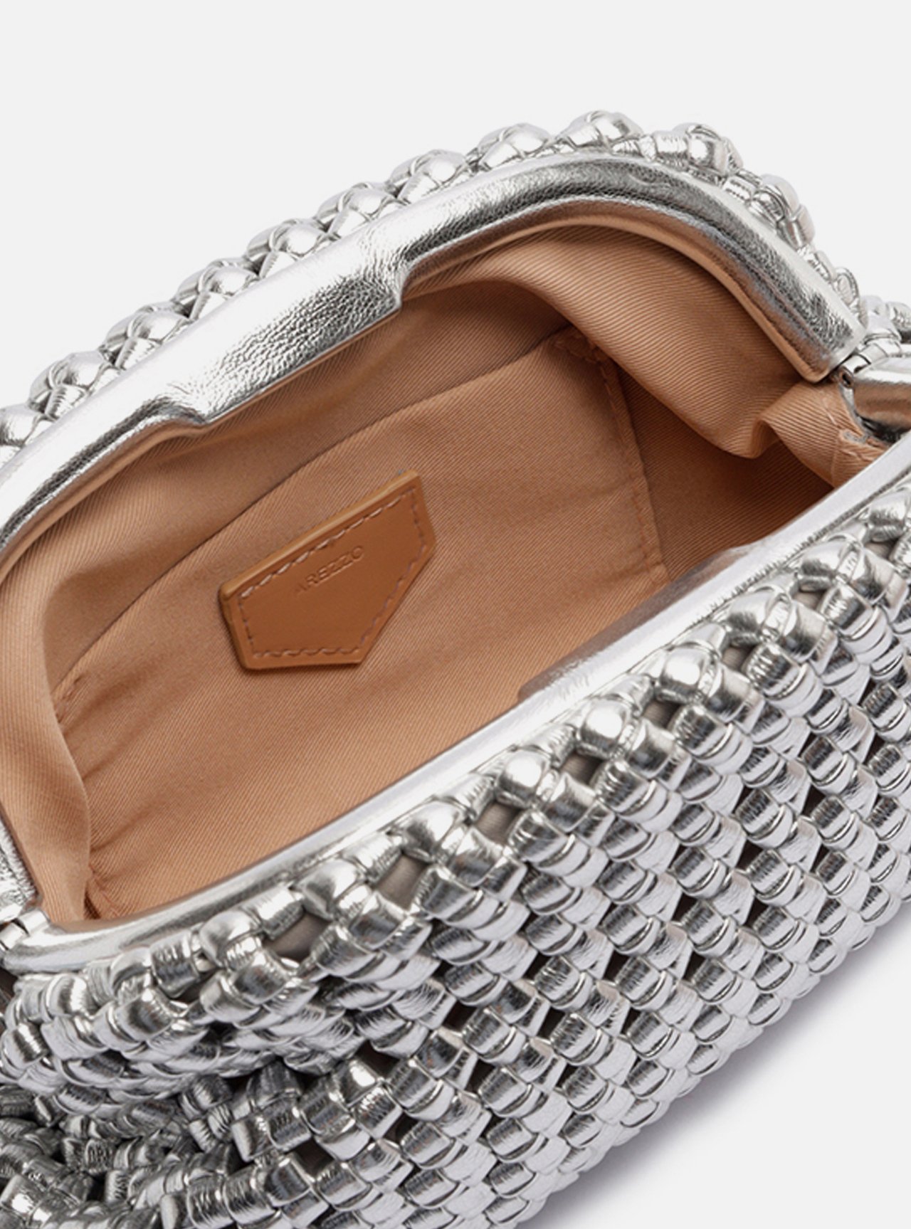Bolsa Tiracolo Prata Tressê Média Corrente — foto 4