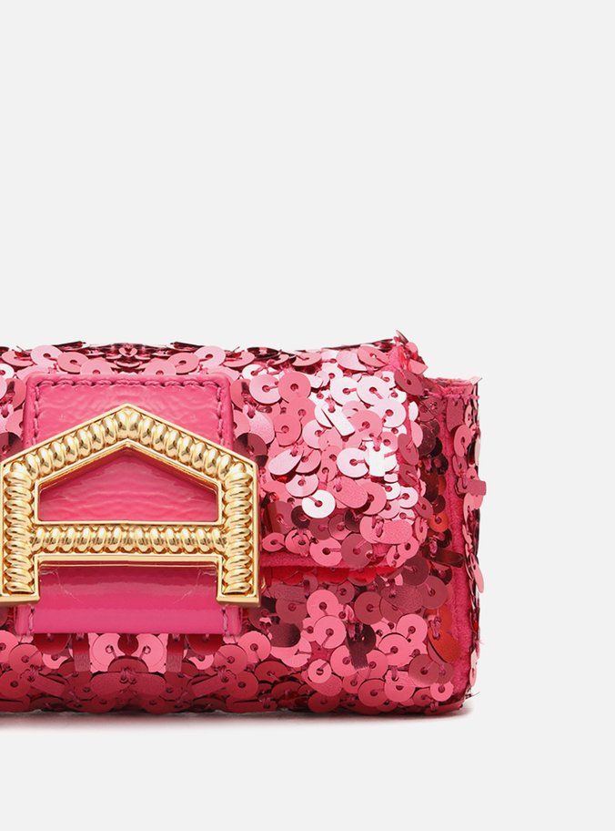 Mini Bag Rosa Paetê