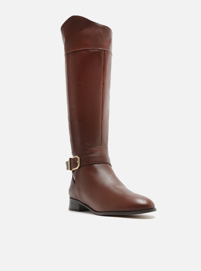 Bota Marrom Couro Cano Longo Montaria Savannah