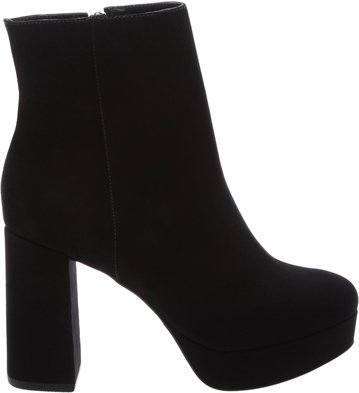 Bota Plataforma Salto Bloco Alto Nobuck Preto