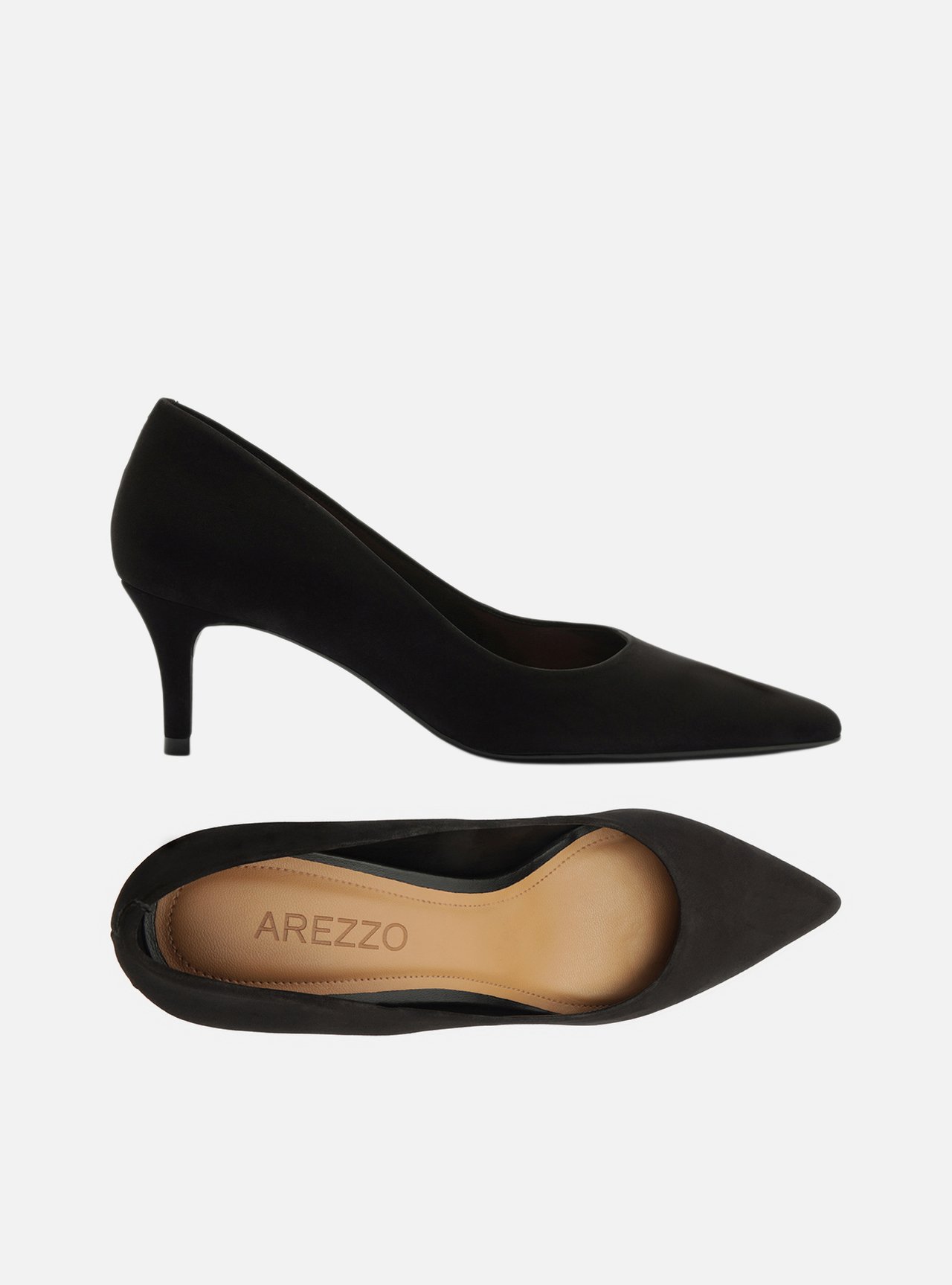 Scarpin Preto Acamurçado Salto Fino — foto 5