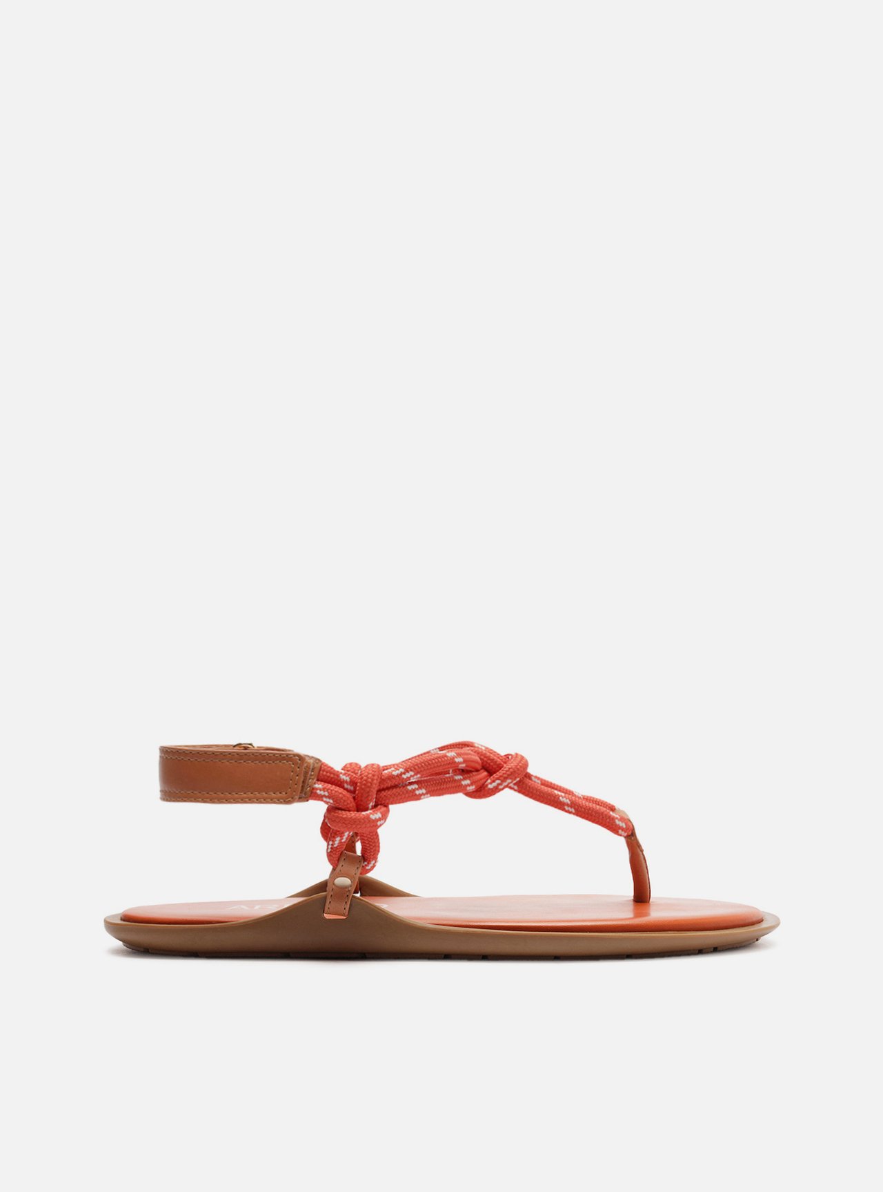 Sandália Rasteira Laranja Couro Custom Anklet — foto 6