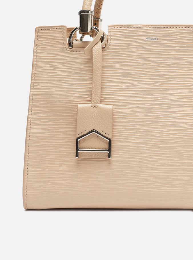 Bolsa Tote Nude Couro Abbraccio Grande Texturizada