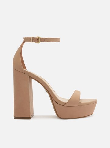 Sand lia Preta Nobuck Meia Pata Salto Alto Bloco Arezzo