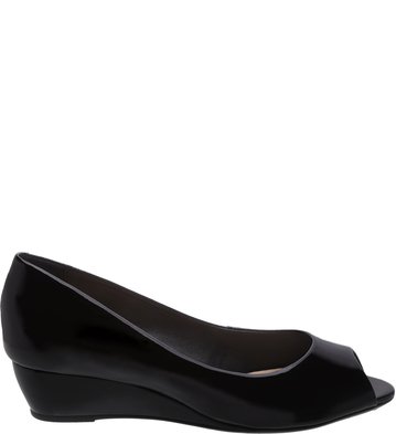 Sandália Verniz Anabela Baixa Urban Preto