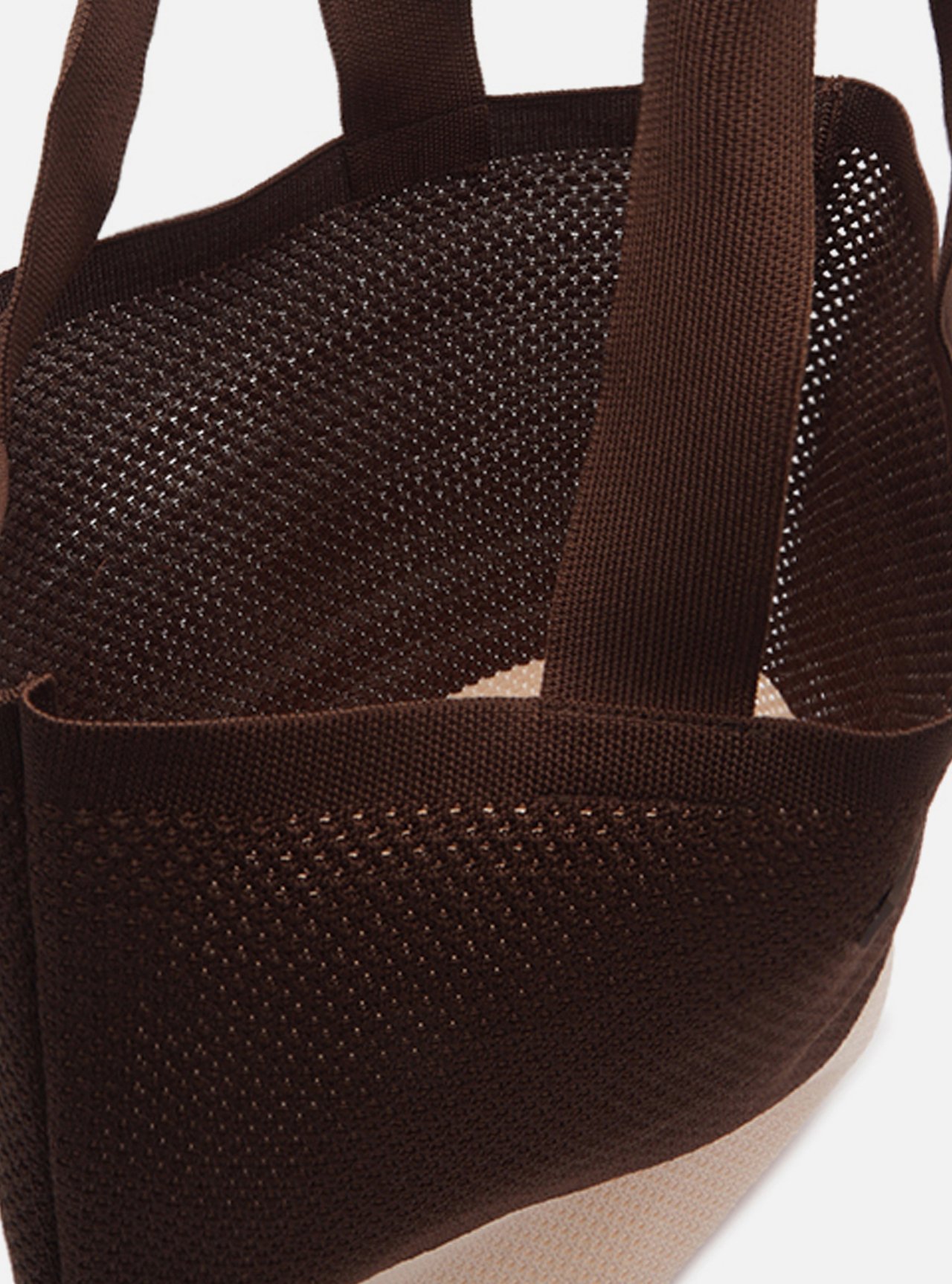 Bolsa Shopping Marrom Duo Crochê Média Brizza — foto 4