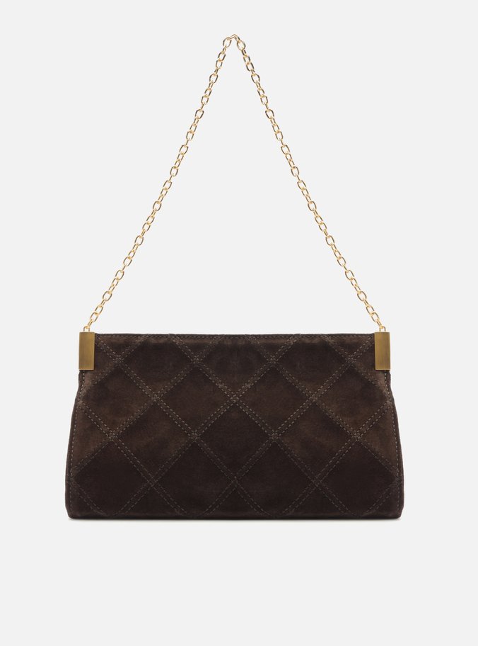 Bolsa Tiracolo Marrom Suede Média Matelassê